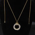 Pavé Circle Pendant Adjustable Slider Necklace