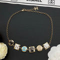 Letter Block Charm Necklace | Enamel & Crystal | Gold & Silver Tone
