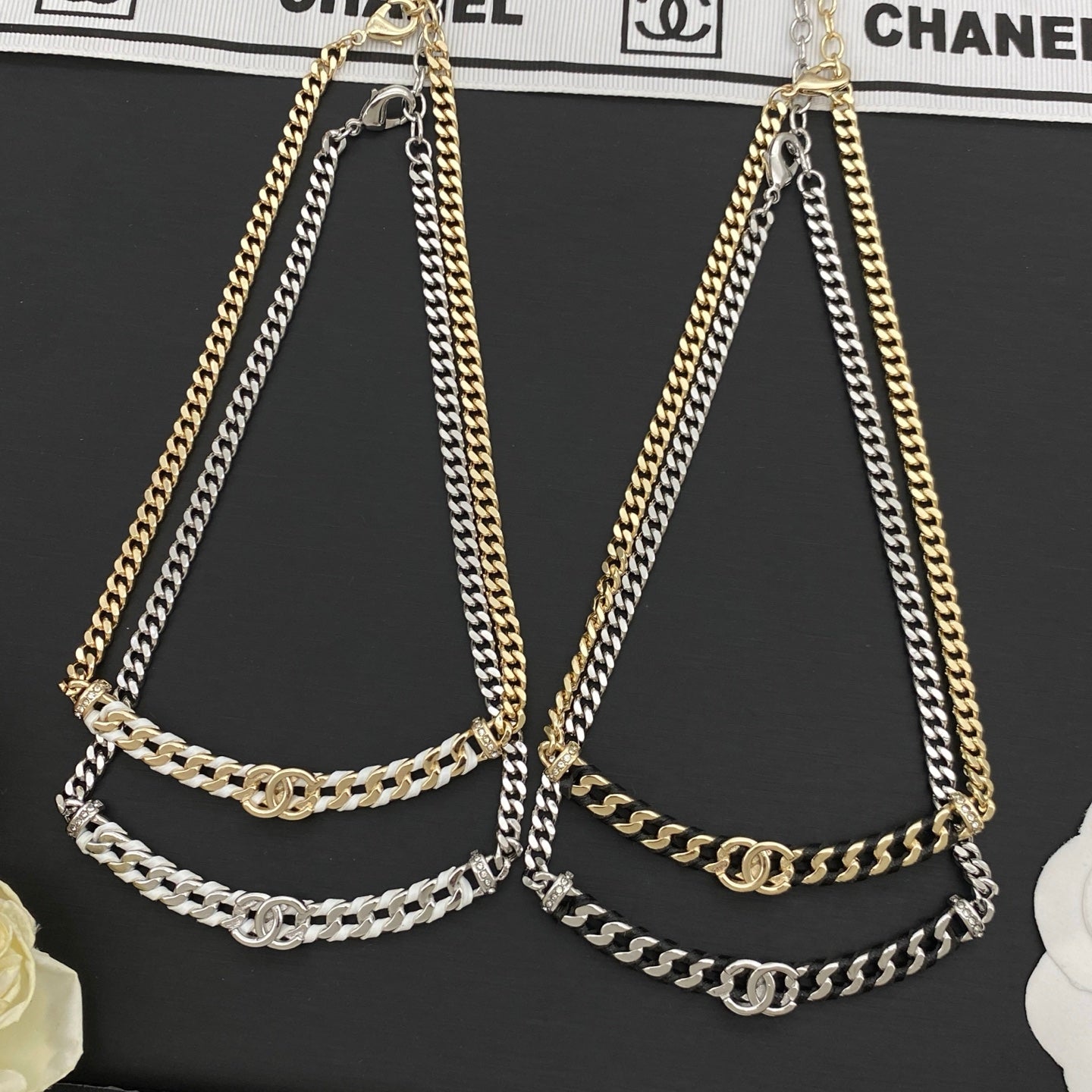 Two-Tone Double Layer Cuban Chain Necklace