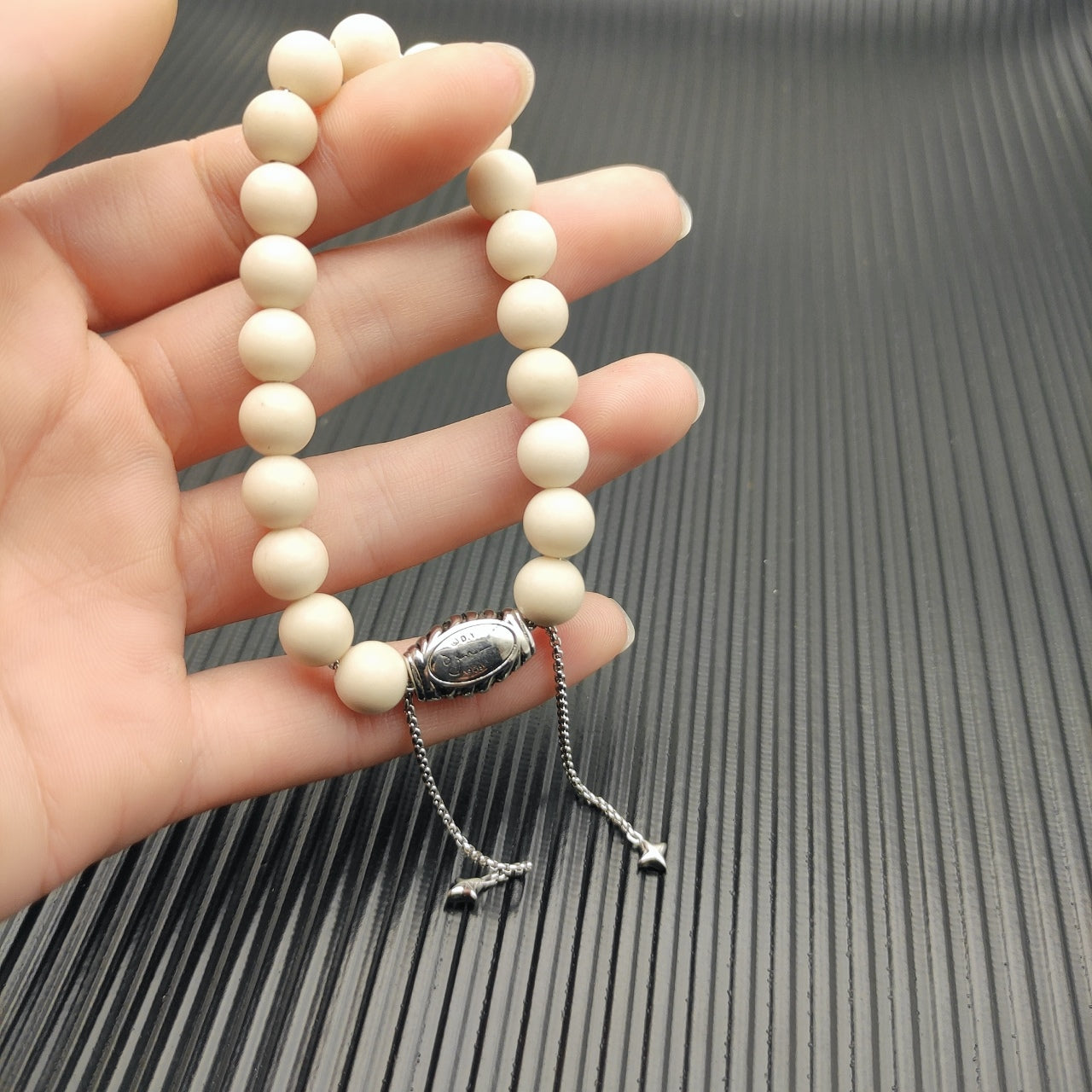 Natural Gemstone Bead Stretch Bracelet with Star Charm