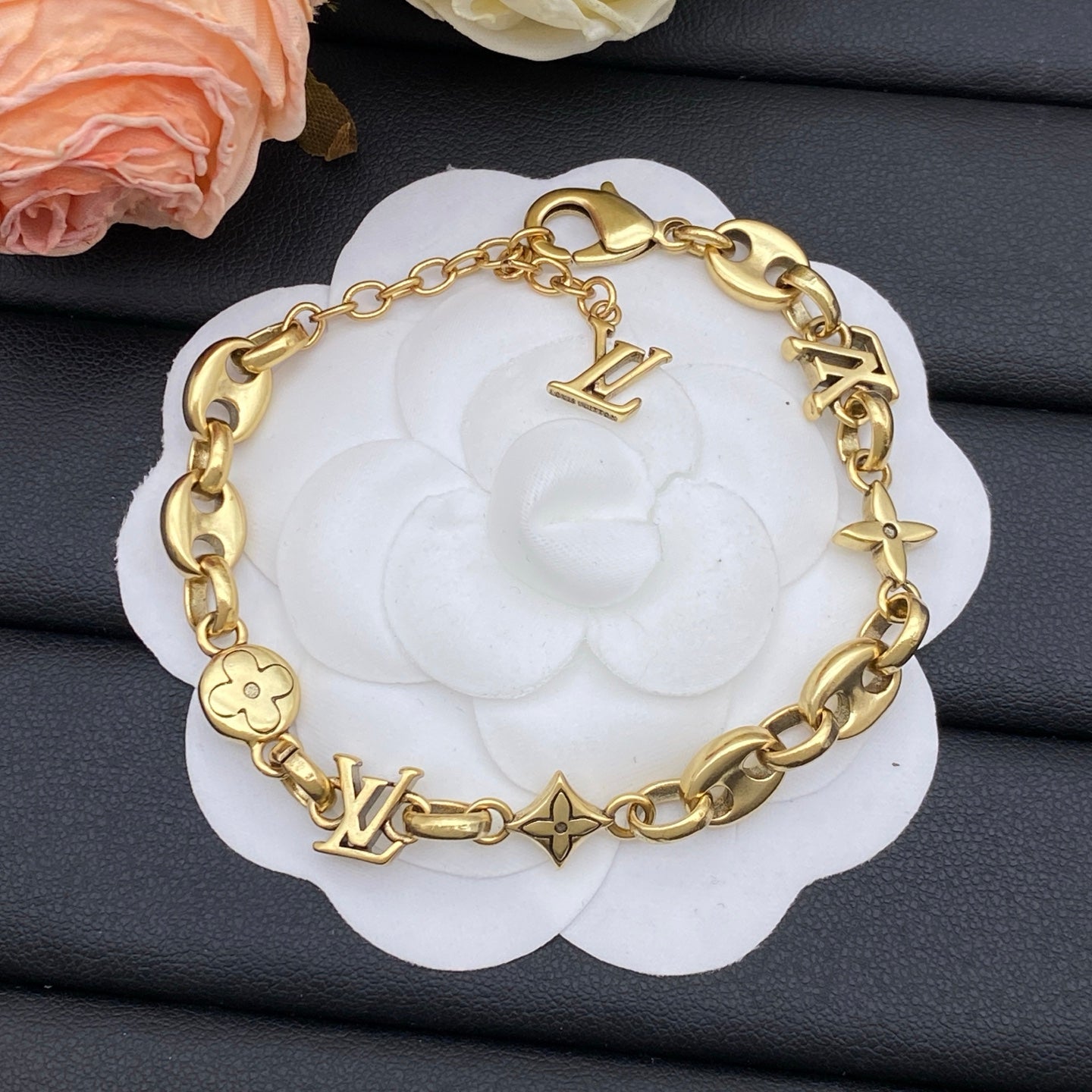 Mixed Charm Mariner Link Chain Necklace & Bracelet Set