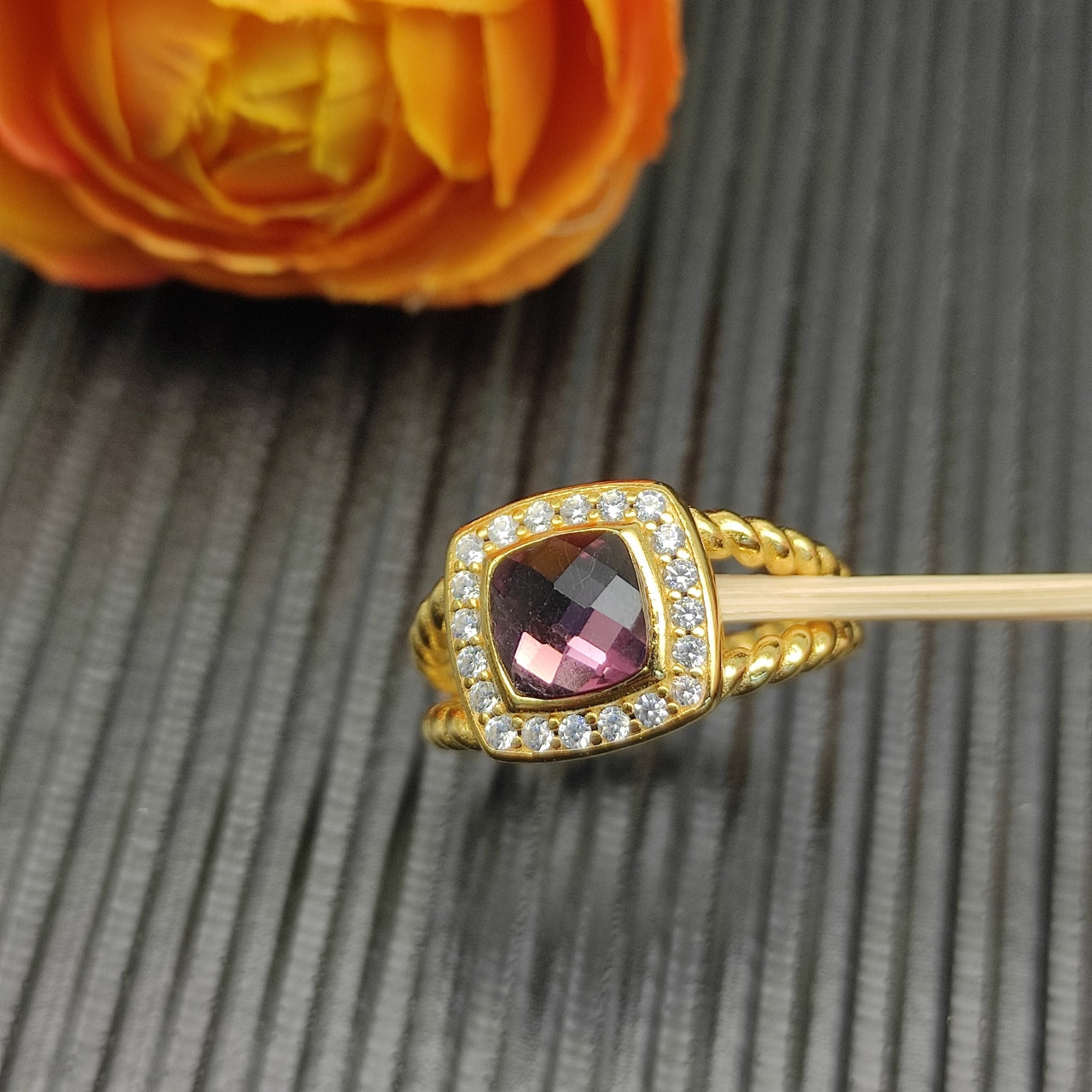 Multi-Color Cushion Stone Pavé Set