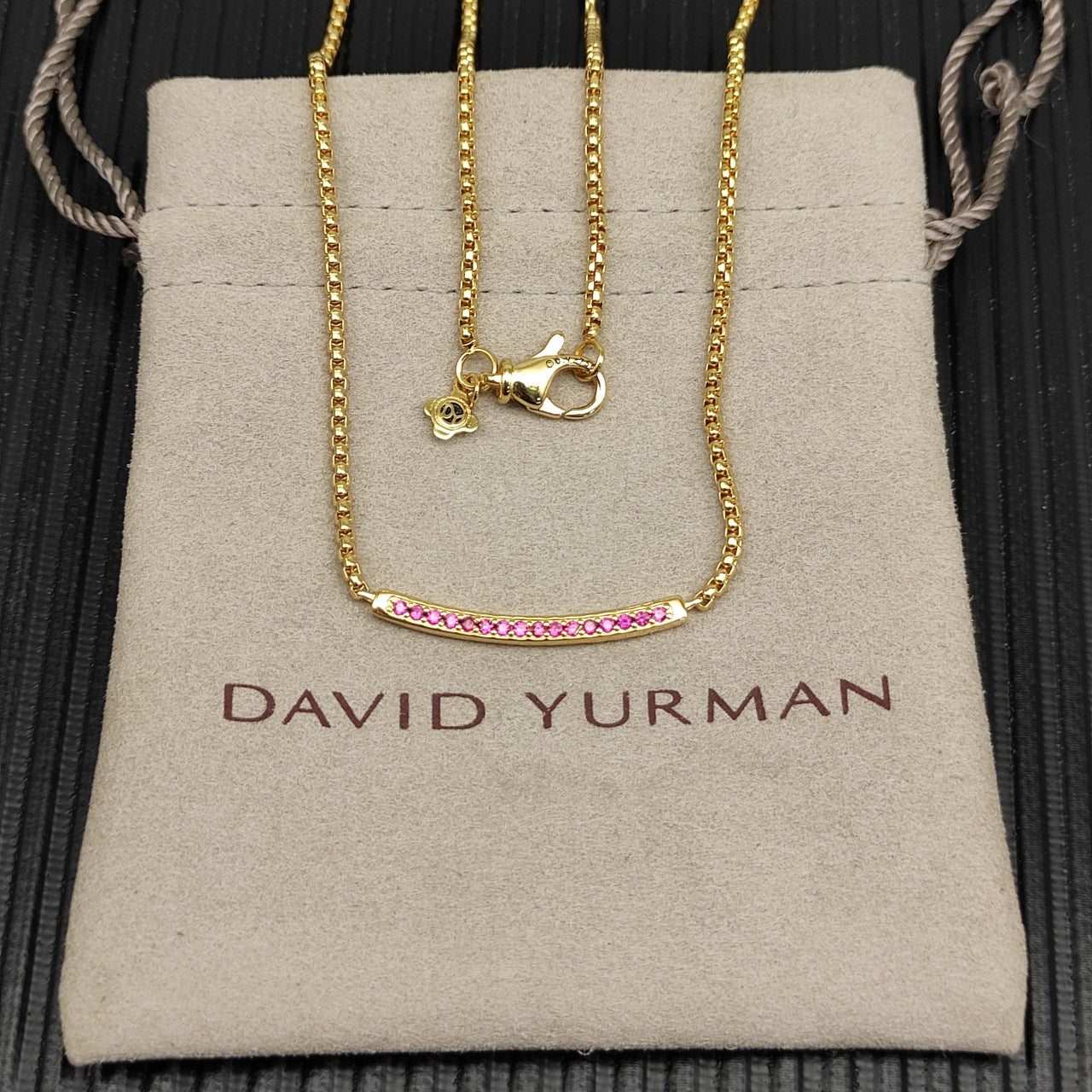 Multi-Color CZ Bar Pendant Necklace & Bracelet Set