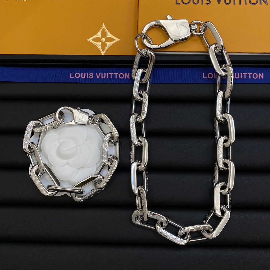 Bold Monogram Chain Link Jewelry Set