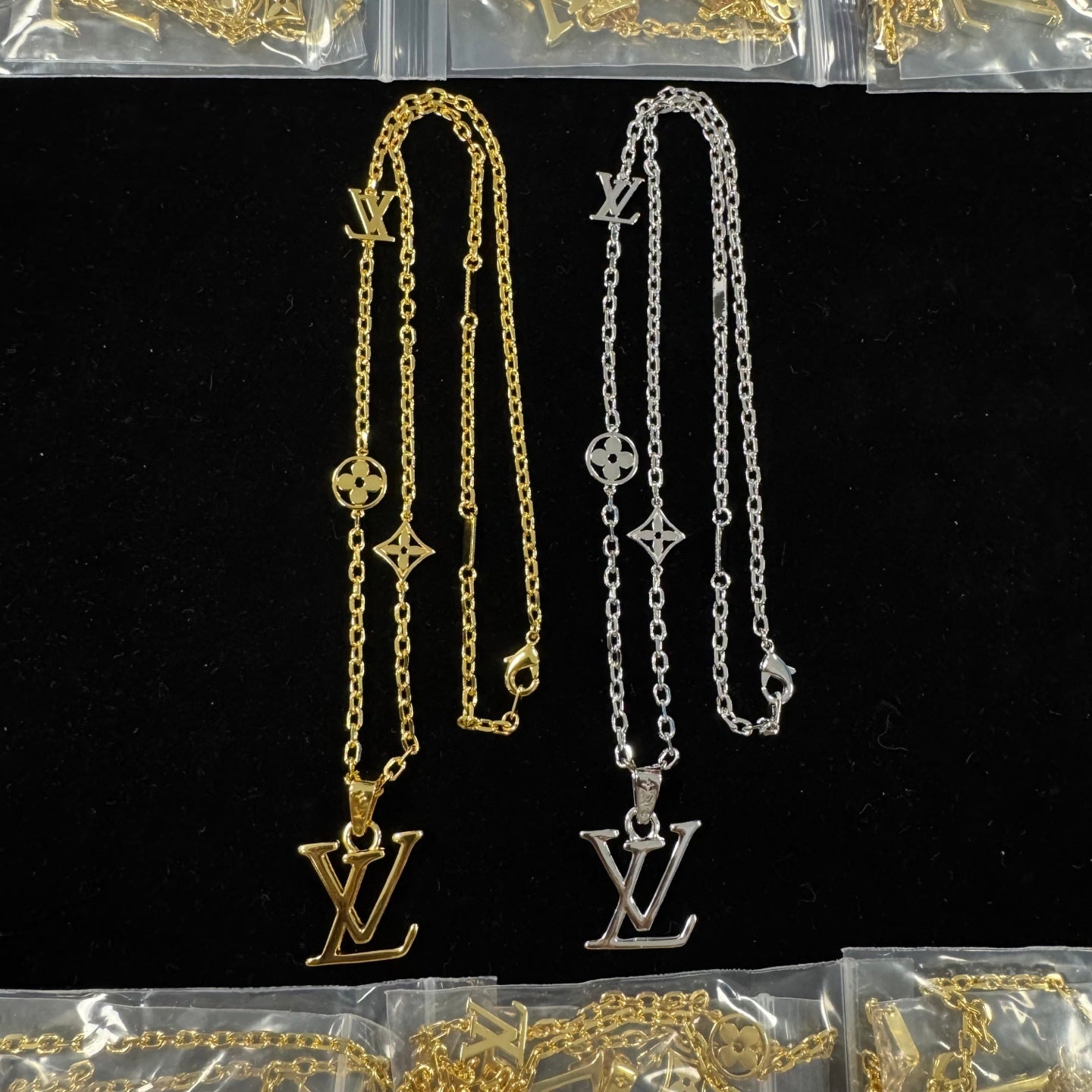 Monogram Logo Station Long Chain Necklace