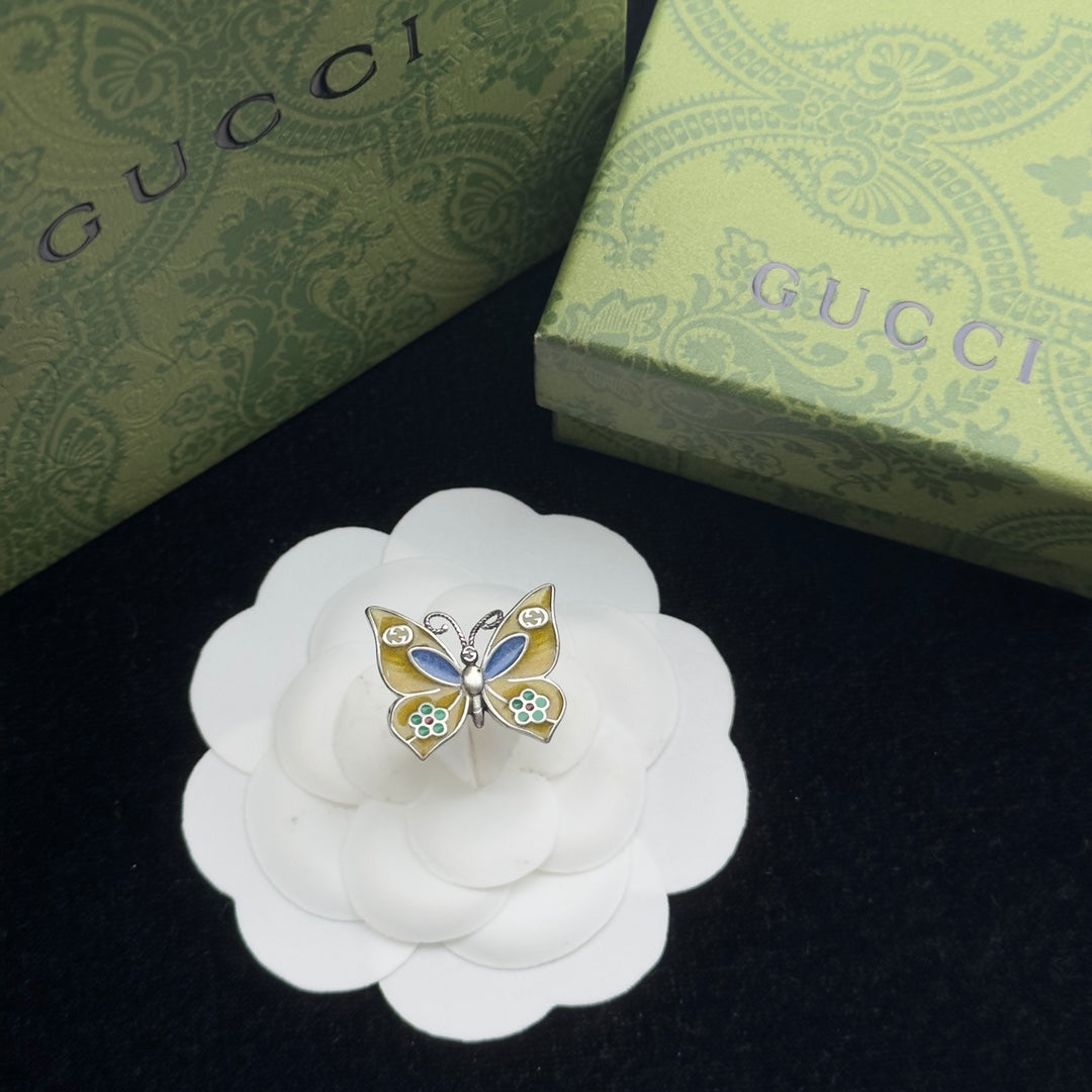 Vintage Cloisonné Butterfly Logo Chain Full Jewelry Set