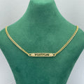 Logo Bar Curb Chain Necklace & Bracelet Set