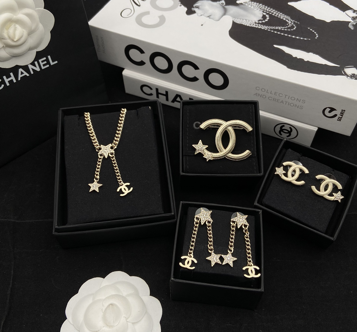 Designer-Inspired CC Star Gold Jewelry Collection Set