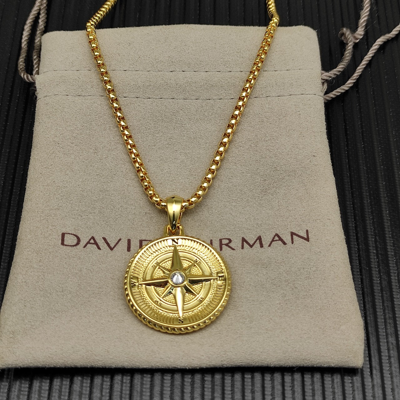 Compass Rose Medallion Pendant Necklace